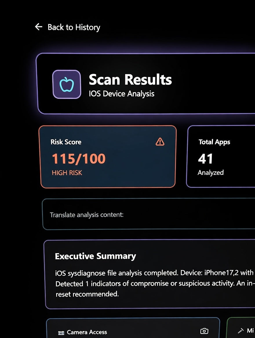 MEFF M3-PRO Professional Malware & Spyware Scanner for iOS & Android - AI Forensic Detection