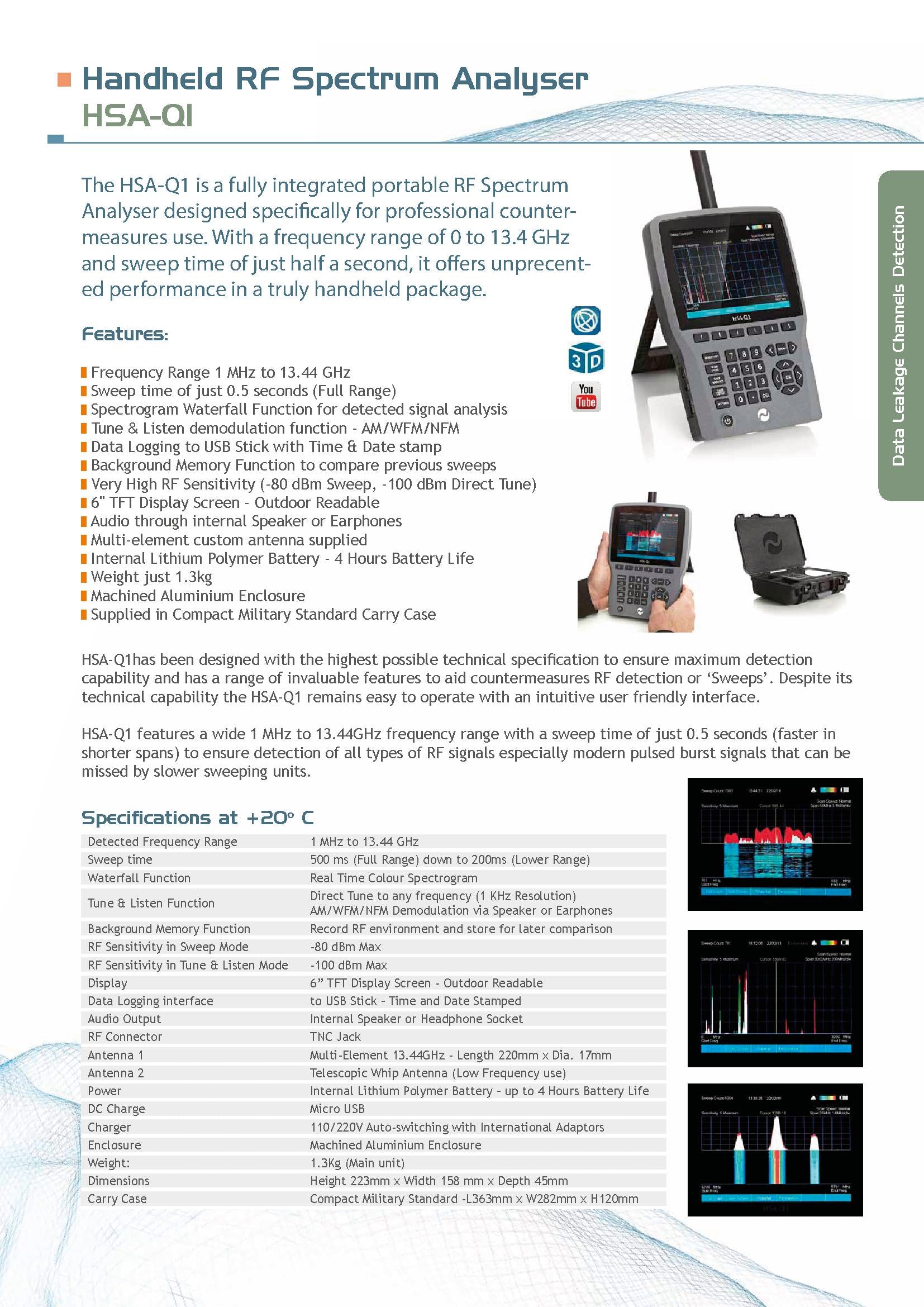 Handheld RF Spectrum Analyser
